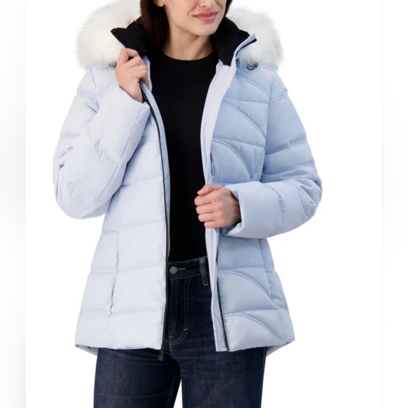 New!! NAUTICA WOMEN’S Girls PUFFER JACKET Light Blue DETACHABLE HOOD Select SIZE